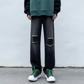 Men Jeans Ripped Jeans Men's Summer Retro Men's Black Trousers Loose Straight